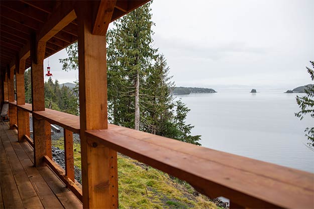 Picture of the Anglers Lodge in Ketchikan, Alaska showing the view fron the deck