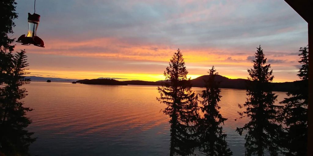 July 2022 Alaska Fishing Excursion Still Available | Private Oceanside Lodge View of Sunset - Ketchikan, Alaska: Anglers Adventure's Lodge